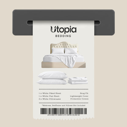 Utopia Bedding King Bed Sheets - 4 Piece King Size Cooling Sheet Set - Hotel Luxury Soft Breathable Microfiber, Oeko-TEX, Deep Pocket Easy Fit & Care, Fade & Wrinkle Resistant, White