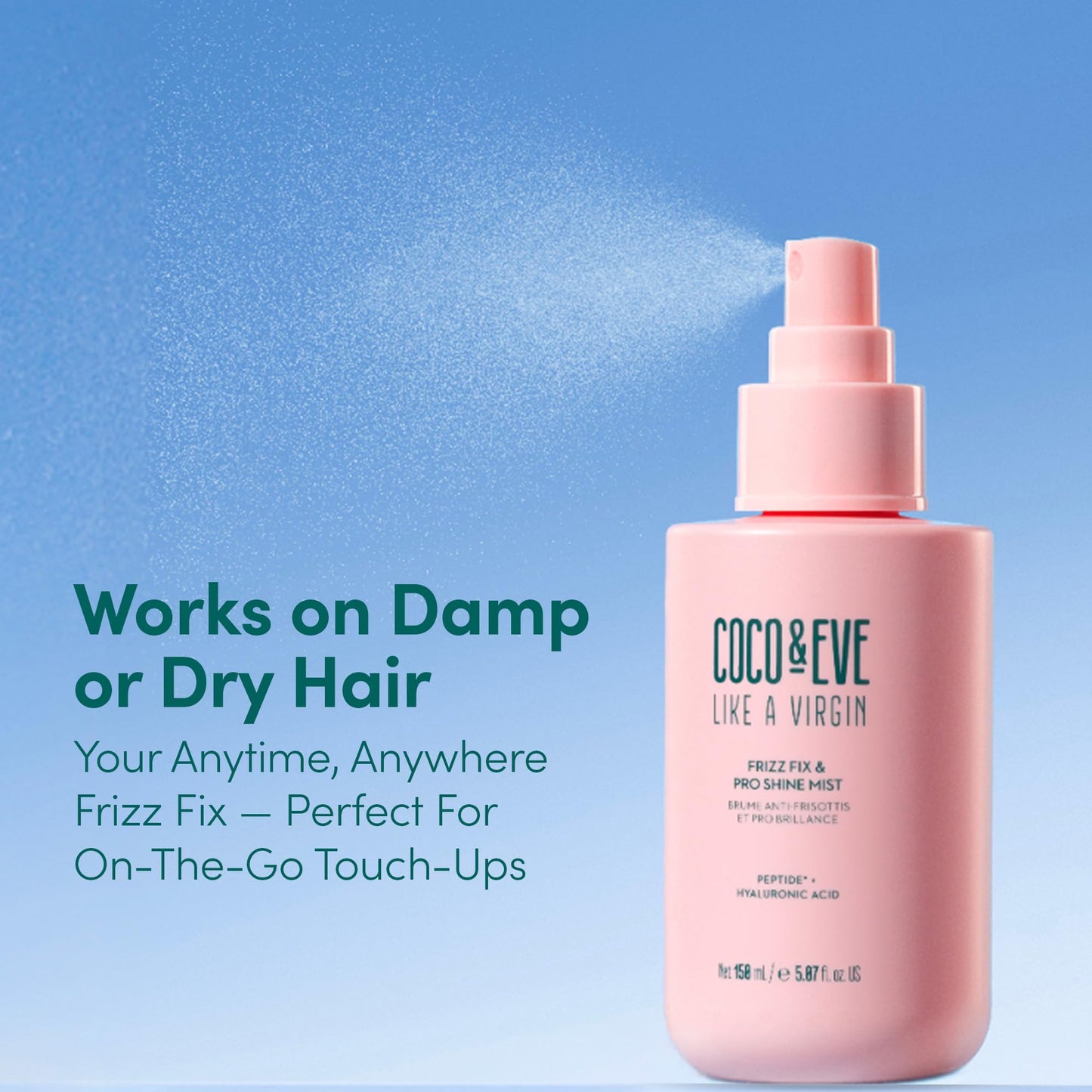 Coco & Eve Frizz Fix & Pro Shine Mist - 72H Frizz Control & Instant Shine | Lightweight Heat Protectant | Moisturizing, Smoothing, Detangling Spray | For Damaged Hair & All Hair Types (5.07 fl oz) - Available at All In One Marketplace Canada