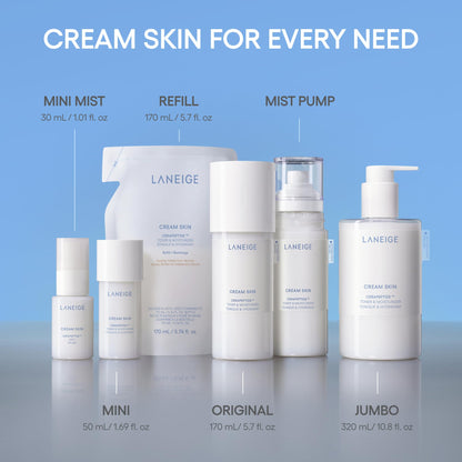 LANEIGE Cream Skin Toner & Moisturizer Refill: Lightweight Refillable Korean Milky Toner with Ceramide & Peptide for Hydration, Firming, & Barrier Support
