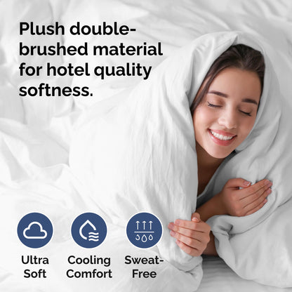 White Duvet Cover Queen Size - Extra Soft Queen Size Duvet Cover - Lightweight, Comfy, Cozy & Breathable - Easy Care & Fade Free with Zipper Closures & Ties - 90" x 90" Inches - Comforter Not Included