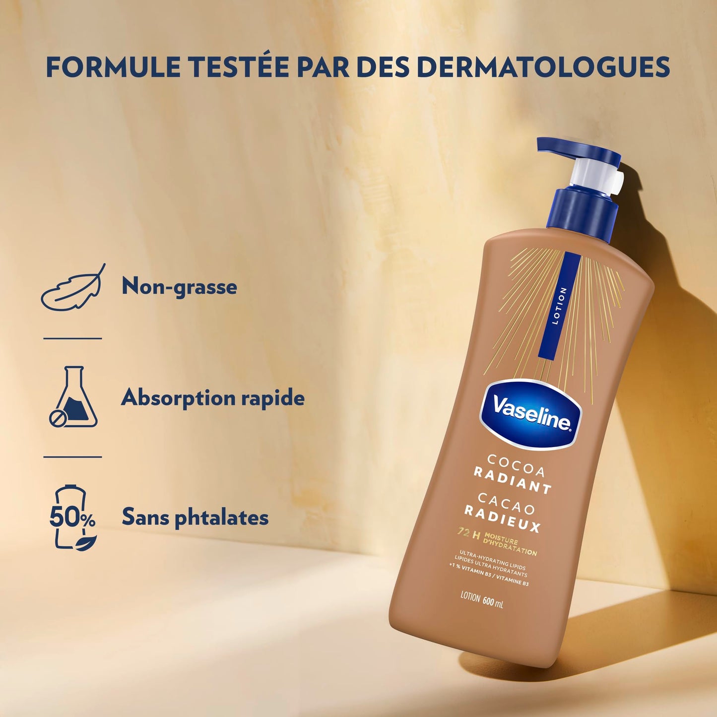 Vaseline Cocoa Radiant Lotion Ultra-Hydrating 72H Moisture, 600mL, 3-Pack 🍁 All In One Marketplace Canada