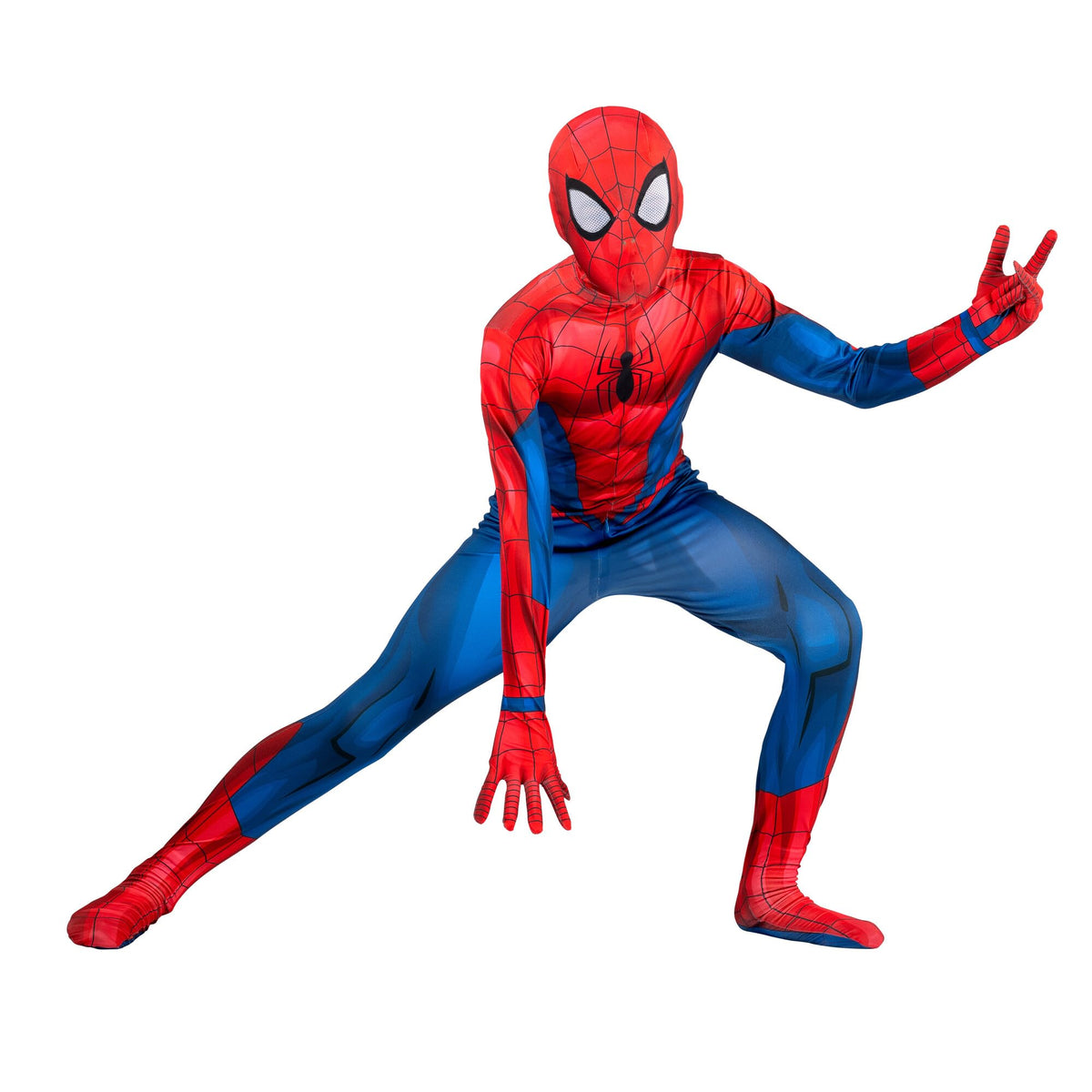 Marvel Spider-Man Official Youth Deluxe Zentai Costume - Stretch Spandex with Hidden Zippers and Wrist Slits (XS)