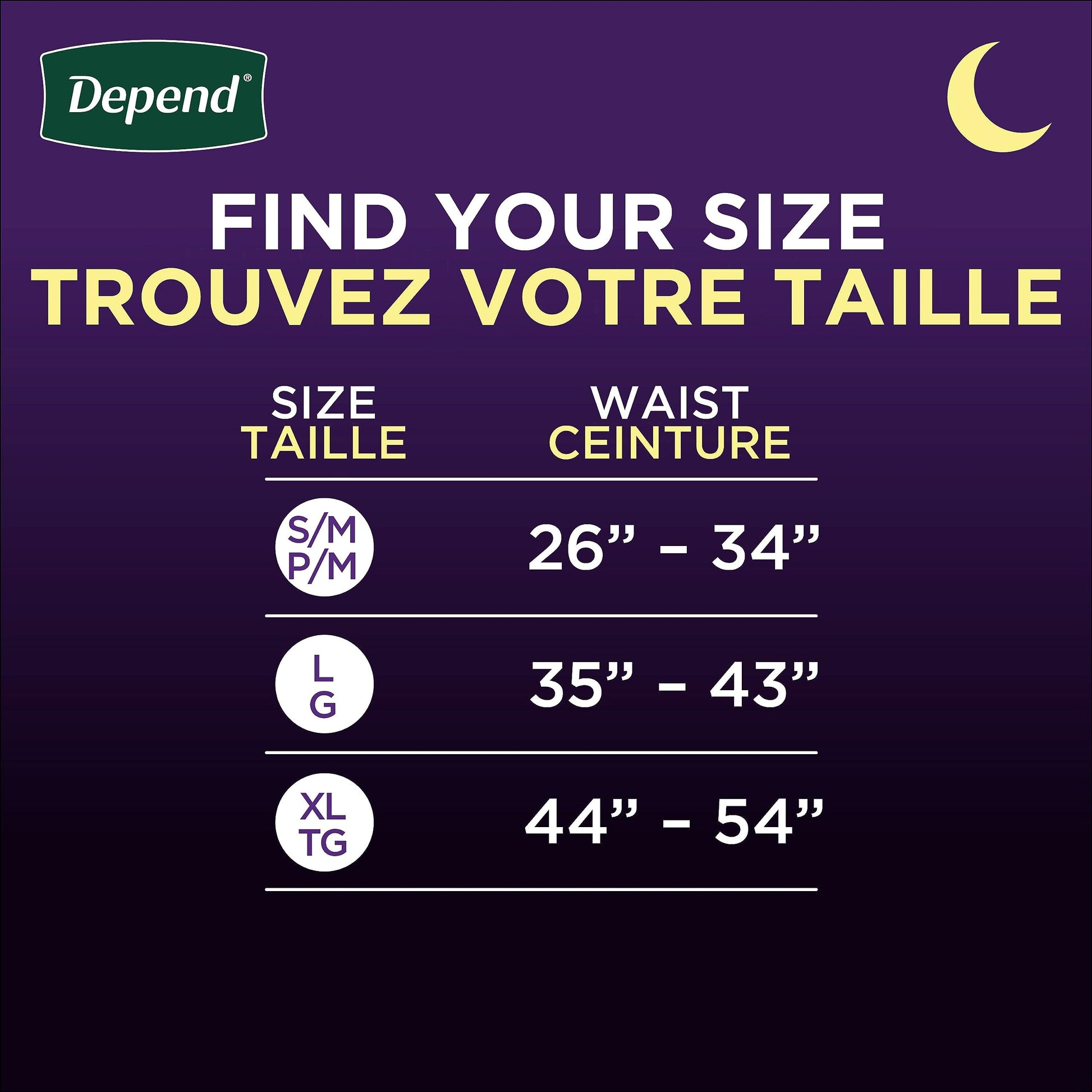 Depend Night Defense Adult Incontinence Underwear for Men, Disposable, Overnight, Extra-Large, Grey, 48 Count Depend