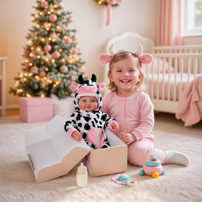 BABESIDE Baby Dolls, 17inch Large Realistic Soft Baby Doll with Cow Outfit 🍁 All In One Marketplace Canada