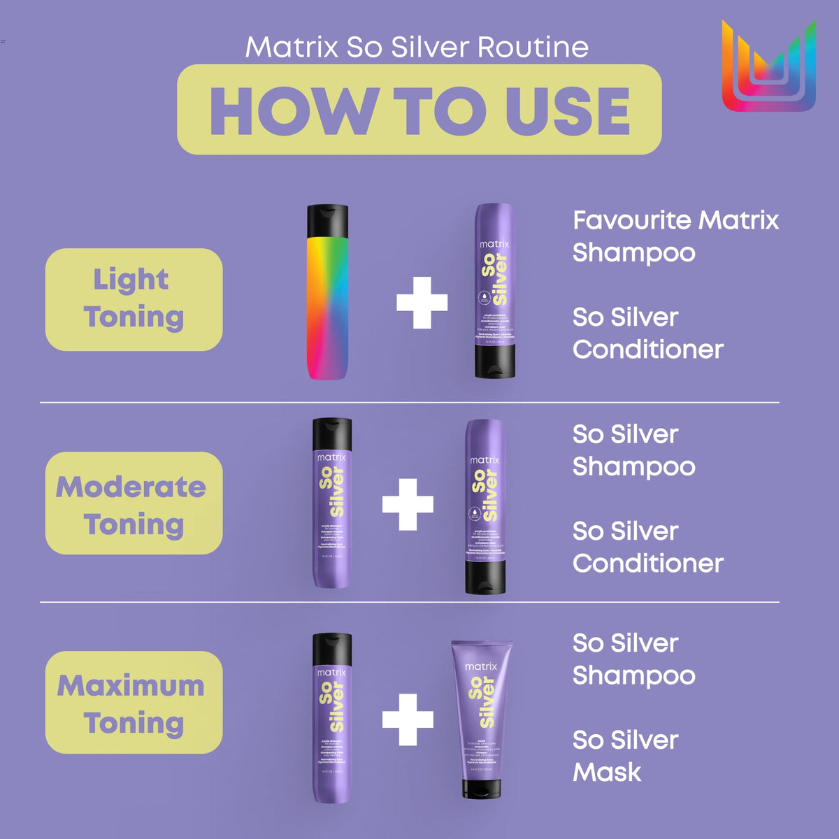 Matrix So Silver Purple Shampoo, Neutralizes Yellow Tones, For Blonde, Grey, and Platinum Hair, Color Depositing and Clarifying Shampoo For Color Treated Hair, Vegan