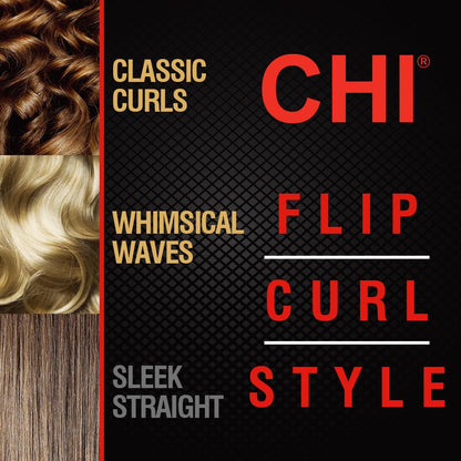 CHI Original Digital Ceramic Hairstyling Iron, Hair Straightener Delivers Shiny, Smooth Results, Even Heat for Less Damage, 1" Iron, Piano Black CHI
