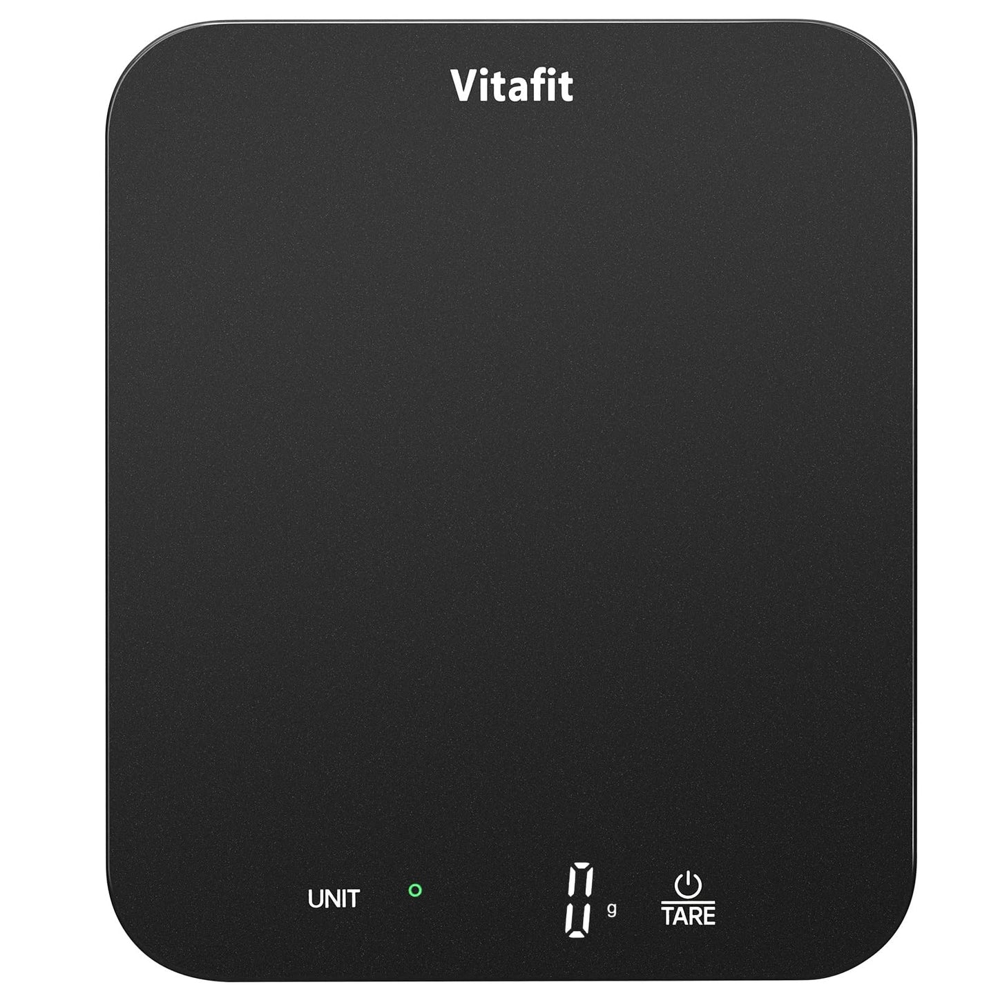 Vitafit 33lb/15kg Digital Food Scale in High Precision 0.1oz/1g, Our Own Kitchen Scale Professional Factory Since 2001, Scale Grams for Cooking & Baking, LED, 3*AAA Battery, Spray Silver Black - Available at All In One Marketplace Canada