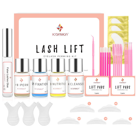 Lash Lift Kit - Eyelash Perm Kit - Professional Eyelash Curling Set - Glue Upgraded Version - Semi-Permanent Curling Perming Wave Suitable For Salon at Home (White) - Available at All In One Marketplace Canada