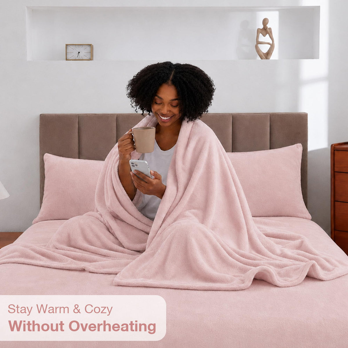 Softan Fleece Sheets, Soft as Flannel, Queen, Pale Pink 🍁 All In One Marketplace Canada