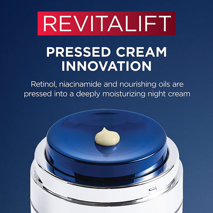 L'Oreal Paris Retinol Pressed Night Cream with Niacinamide, Reduces the Look of Wrinkles & Hydrates Skin, Revitalift Triple Power LZR, Skincare, 47 ml L'Oreal Paris