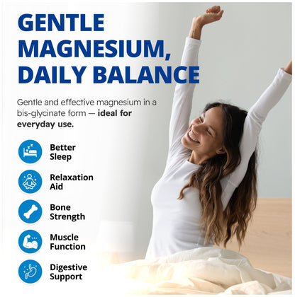CanPrev Magnesium Bis-Glycinate 200mg Gentle, 240 Veg Caps, Well-Absorbed Complex for Daily Calm & Restful Sleep, Muscle Function, 240 Day Supply