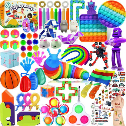 80 Pack Fidget Toys Set,Pop It Relieves Stress and Anxiety Sensory Fidget Toy for Children Girls Adults, Gift for Birthday Party Favors, Classroom Rewards Prizes, Carnival, Piñata Goodie Bag Fillers