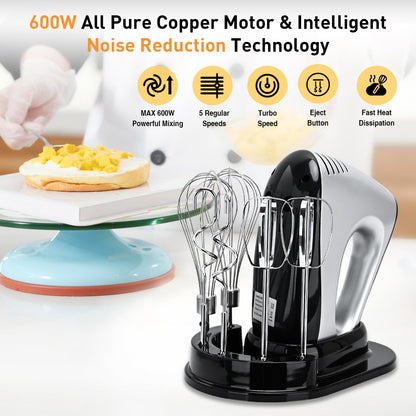 Lychee Hand Mixer Electric 600W Powerful Handheld Kitchen Mixer Portable 🍁 All In One Marketplace Canada