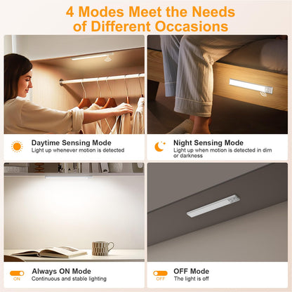 Gritin 10.2inch Under Cabinet Lighting Rechargeable 2 Pack