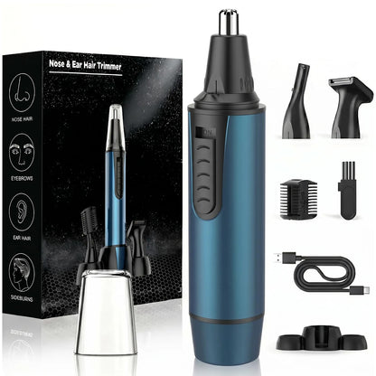 Nose Hair Trimmer for Men and Women Professional USB Rechargeable Ear and Nose Trimmer for Ear Eyebrow Facial Hair Trimmer Body Grooming Kit IPX7 Waterproof Dual Edge Blades for Easy Cleansing - Available at All In One Marketplace Canada
