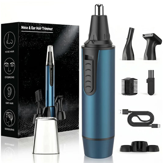 Nose Hair Trimmer for Men and Women Professional USB Rechargeable Ear and Nose Trimmer for Ear Eyebrow Facial Hair Trimmer Body Grooming Kit IPX7 Waterproof Dual Edge Blades for Easy Cleansing - Available at All In One Marketplace Canada