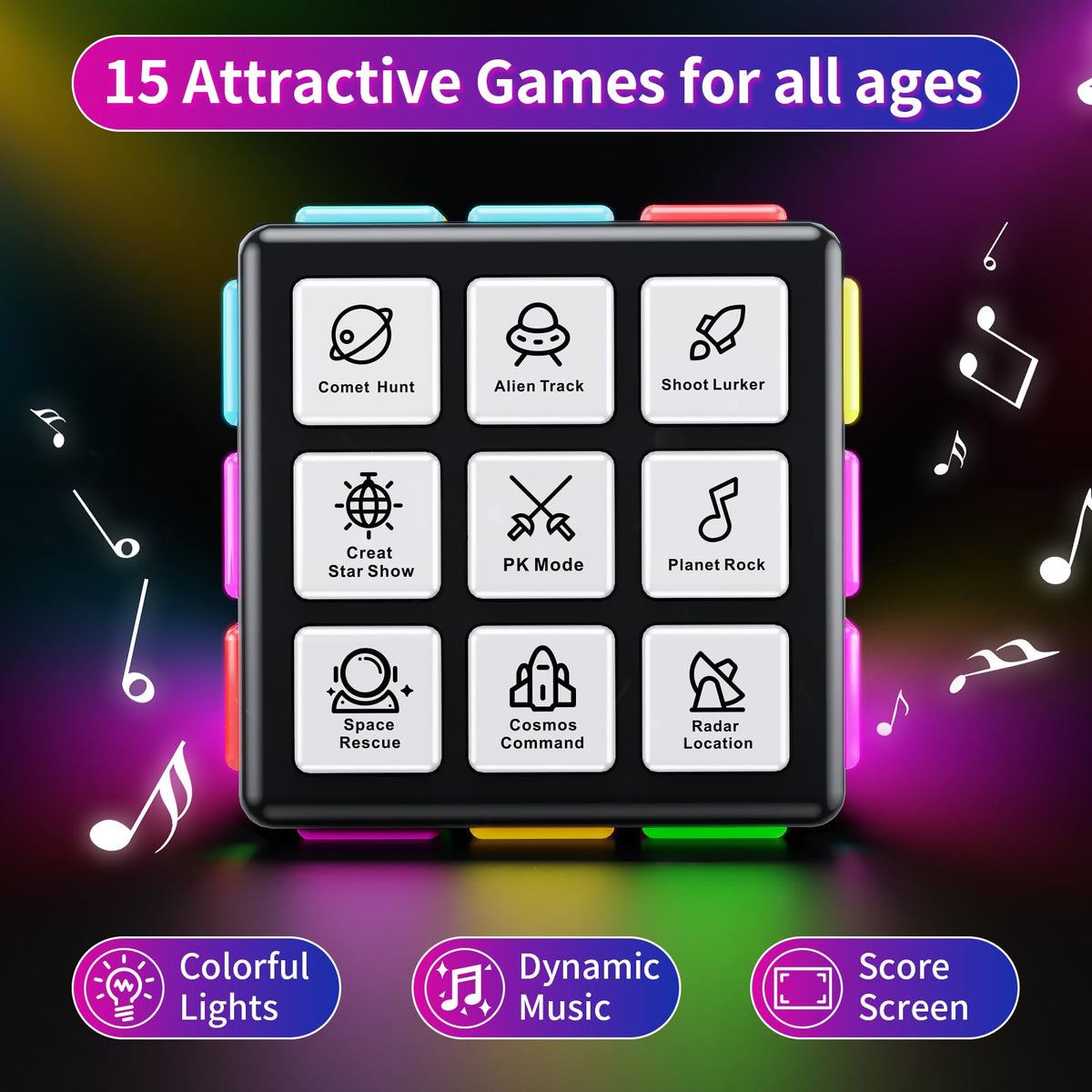 Niufunmal Rechargeable Puzzle Cube with Games, 15 Fun Memory & Speed Games 🍁 All In One Marketplace Canada