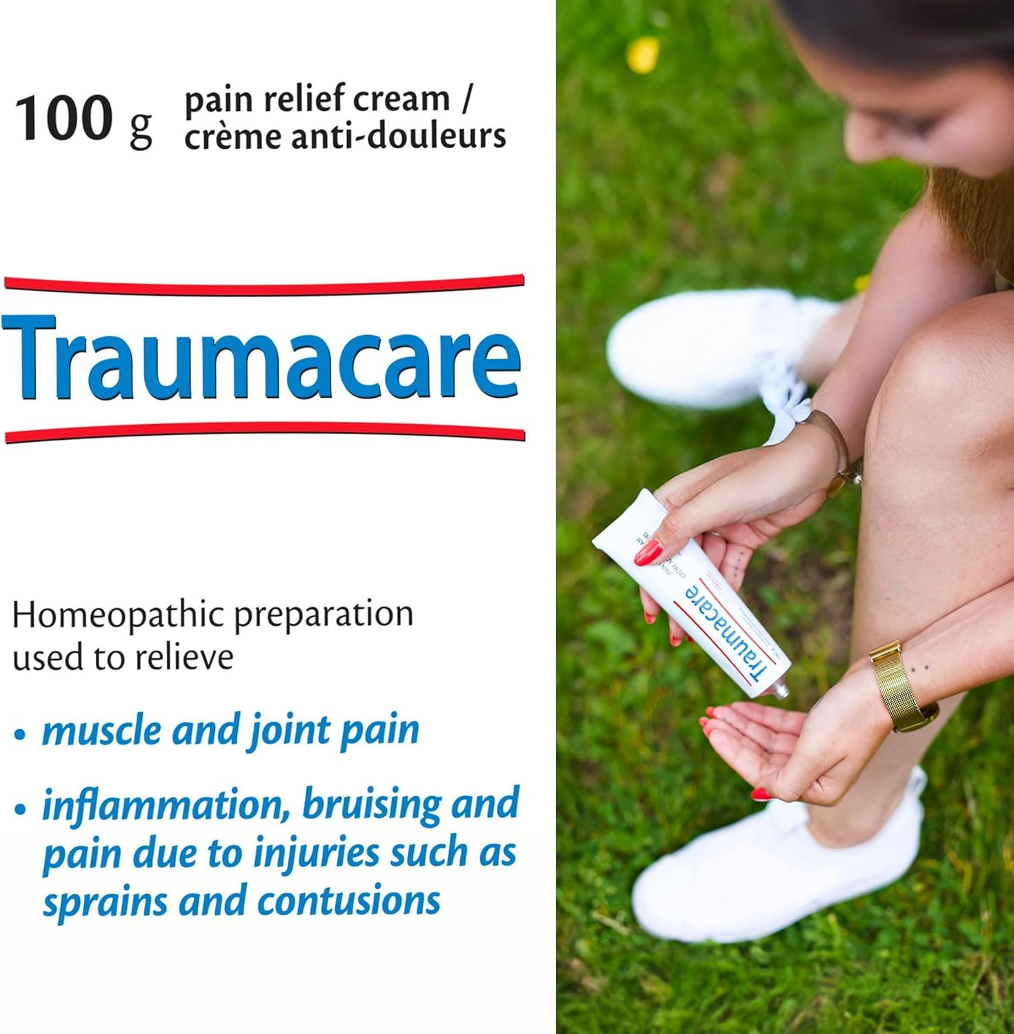 Homeocan Homeopathic Arnica Cream, Bruise Cream, Non Greasy, 100g Traumacare