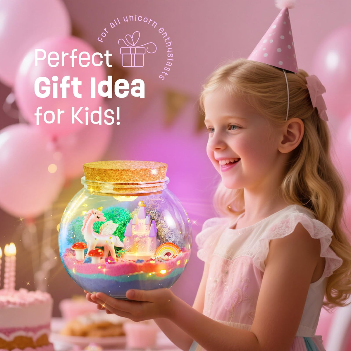 Unicorn Terrarium Kit for Kids, Light Up Unicorn Toys for Girls Ages 4-8 🍁 All In One Marketplace Canada