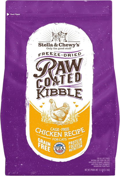 Stella & Chewy’s Raw Coated Premium Kibble Cat Food – Grain Free, Protein Rich Meals – Cage-Free Chicken Recipe – 1.13 kilograms Stella & Chewy's