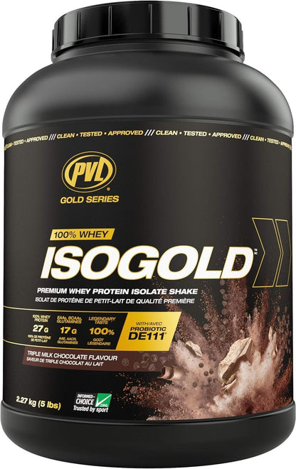 PVL ISOGOLD – Grass Fed - Premium Isolate 100% Whey Protein Shake (2.27 kg (Pack of 1), Chocolate) - Available at All In One Marketplace Canada