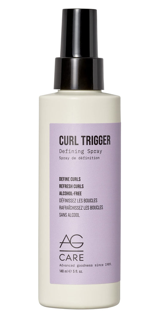 Spray capillaire Curl Trigger d'AG Care à la kératine et aux acides aminés de riz - Spray pour cheveux bouclés offrant une tenue longue durée pour des boucles définies et douces, flacon de 148 ml, transparent