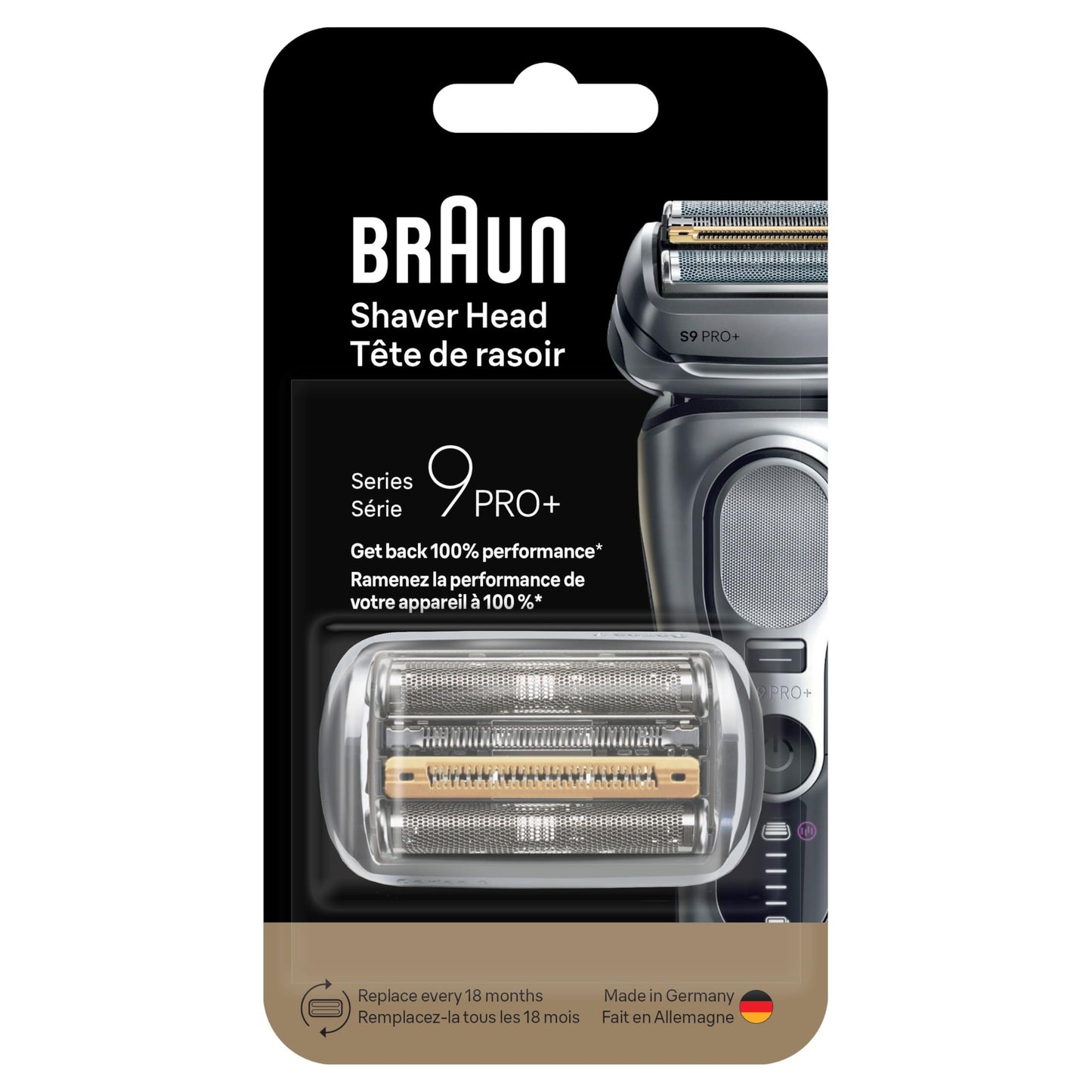 Braun Series 9 Replacement Head, Electric Razor Men, Original Replacement Head Series 9 96M, Silver - Available at All In One Marketplace Canada
