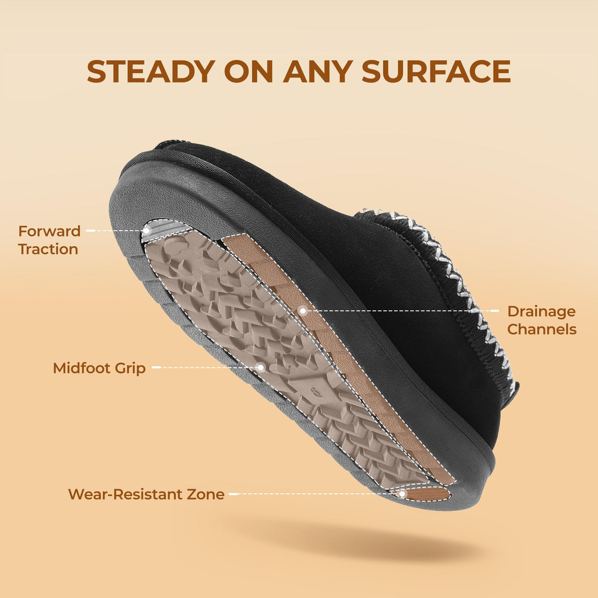 DREAM PAIRS Women's Slippers Genuine Suede,Black,7.5 🍁 All In One Marketplace Canada