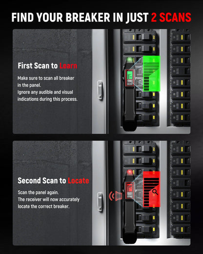 KAIWEETS Circuit Breaker Finder with LCD Display, GFCI Outlet Tester, Electrical Circuit Tracer Tool with NCV Test & Flashlight, Includes Carrying Case and Adapters- KT301P - Available at All In One Marketplace Canada