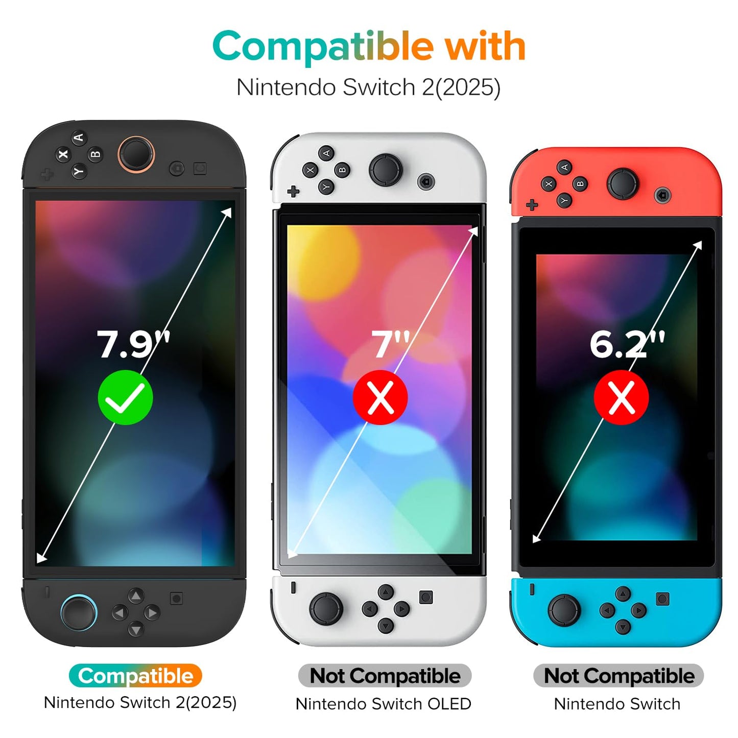 ivoler 4-Pack Screen Protector Tempered Glass for Nintendo Switch 2 Model 2025 with [Alignment Frame] Accessories Transparent HD Clear Anti-Scratch Screen Protector for Nintendo Switch 2, 7.9-Inch