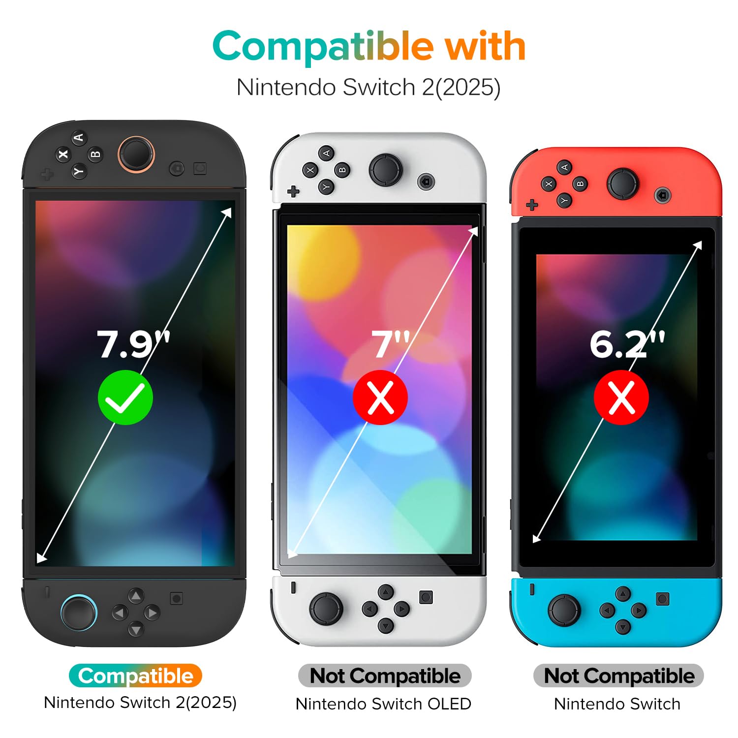 ivoler 4-Pack Screen Protector Tempered Glass for Nintendo Switch 2 Model 2025 with [Alignment Frame] Accessories Transparent HD Clear Anti-Scratch Screen Protector for Nintendo Switch 2, 7.9-Inch