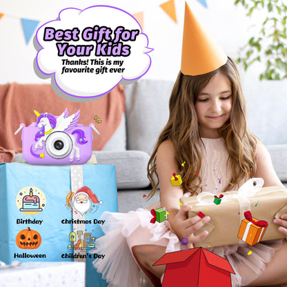 Upgrade Kids Camera for Boys Girls, Toddler Digital Selfie Camera with Cute Protective Cover and SD Card, Christmas Birthday Gifts Toys for 3 4 5 6 7 8 9 10 11 12 Years Old Little Girls and Boys 🍁 All In One Marketplace Canada