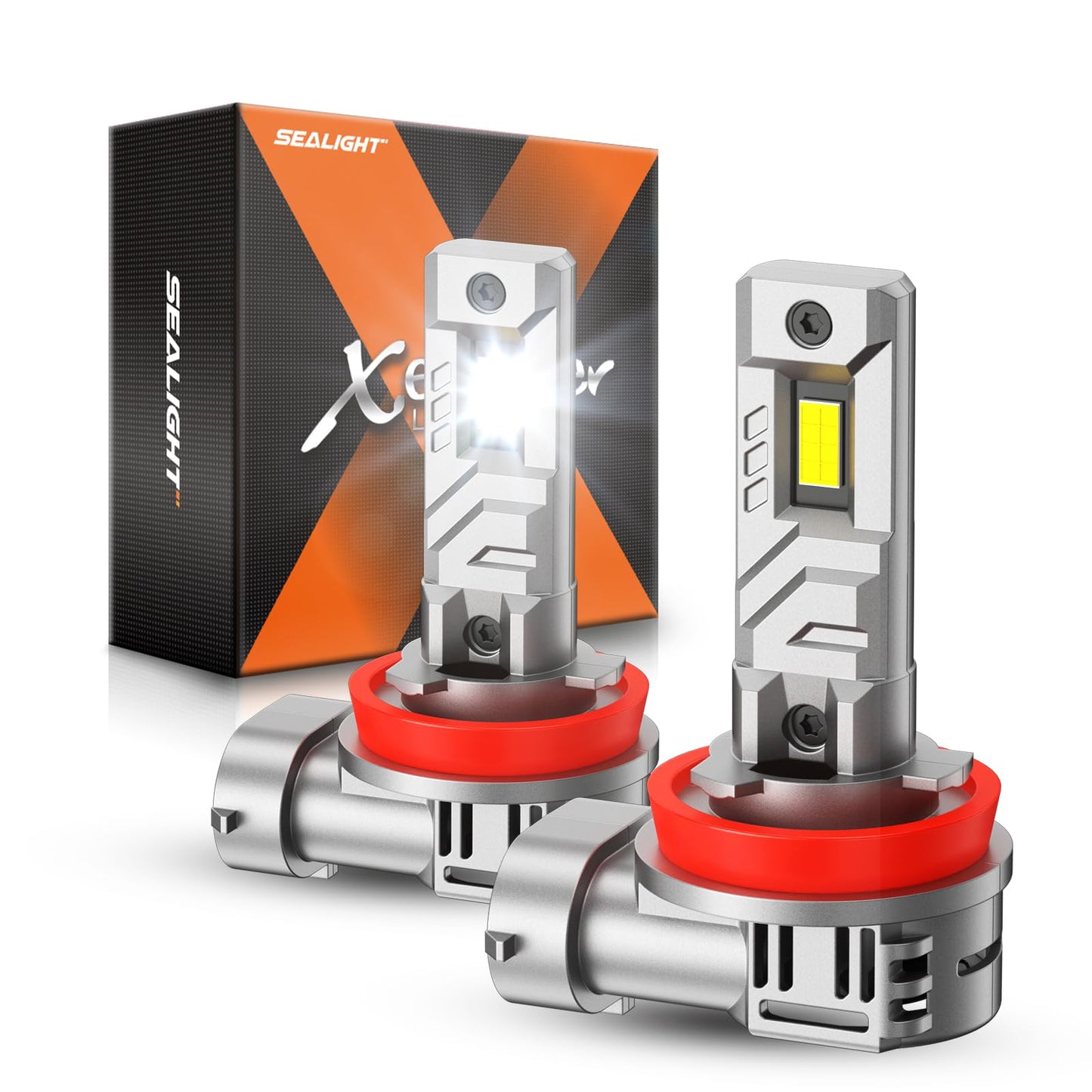 SEALIGHT H11 H8 H9 LED Headlight Bulbs, 55000LM 1000% Super Bright H11 LED Bulbs, 1:1 Mini Size Plug and Play, 6500K Cool White Halogen Replacement, Pack of 2