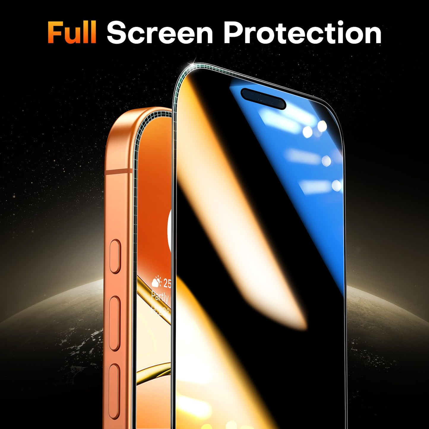 TOCOL 2 Pack for iPhone 17 Pro Max Privacy Screen Protector [True 25°Anti Spy] [Instant Installation], HD Tempered Glass Film+1 Dust Free Installation Tool [Military-Grade Protection] Shockproof