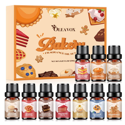 Bakery Essential Oils Set, Fragrance Oil for Diffuser, Fall Candle Scents for Candle & Soap Making, Pumpkin Pie, Cream Vanilla, Gingerbread,Cinnamon Sugar Donut, Cake More 10x5ml 🍁 All In One Marketplace Canada