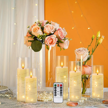 24pcs Flameless Ivory LED Candle with Remote Control and String Lights, Battery Powered Flickering Candle 5'' 6'' 7'' Candles for Home,Party,Christmas and Festivals Decorations 🍁 All In One Marketplace Canada