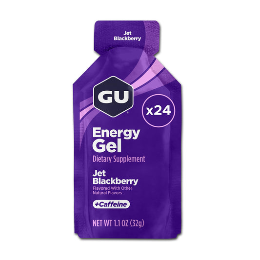 GU ENERGY Original Sports Nutrition Energy Gel, Jet Blackberry, 24-Count