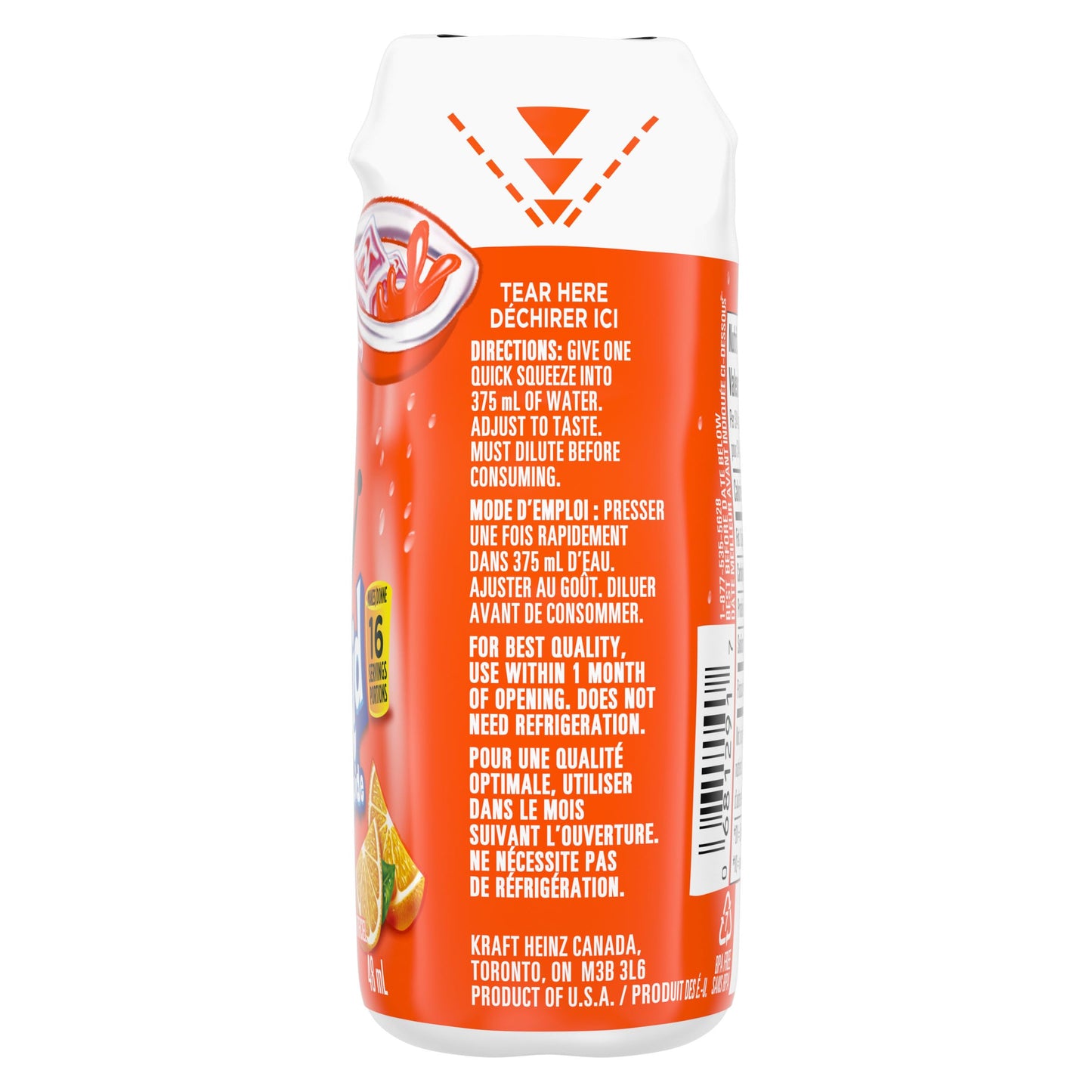 Kool-Aid Orange Liquid Drink Mix, 48 mL Bottle (Pack of 12)