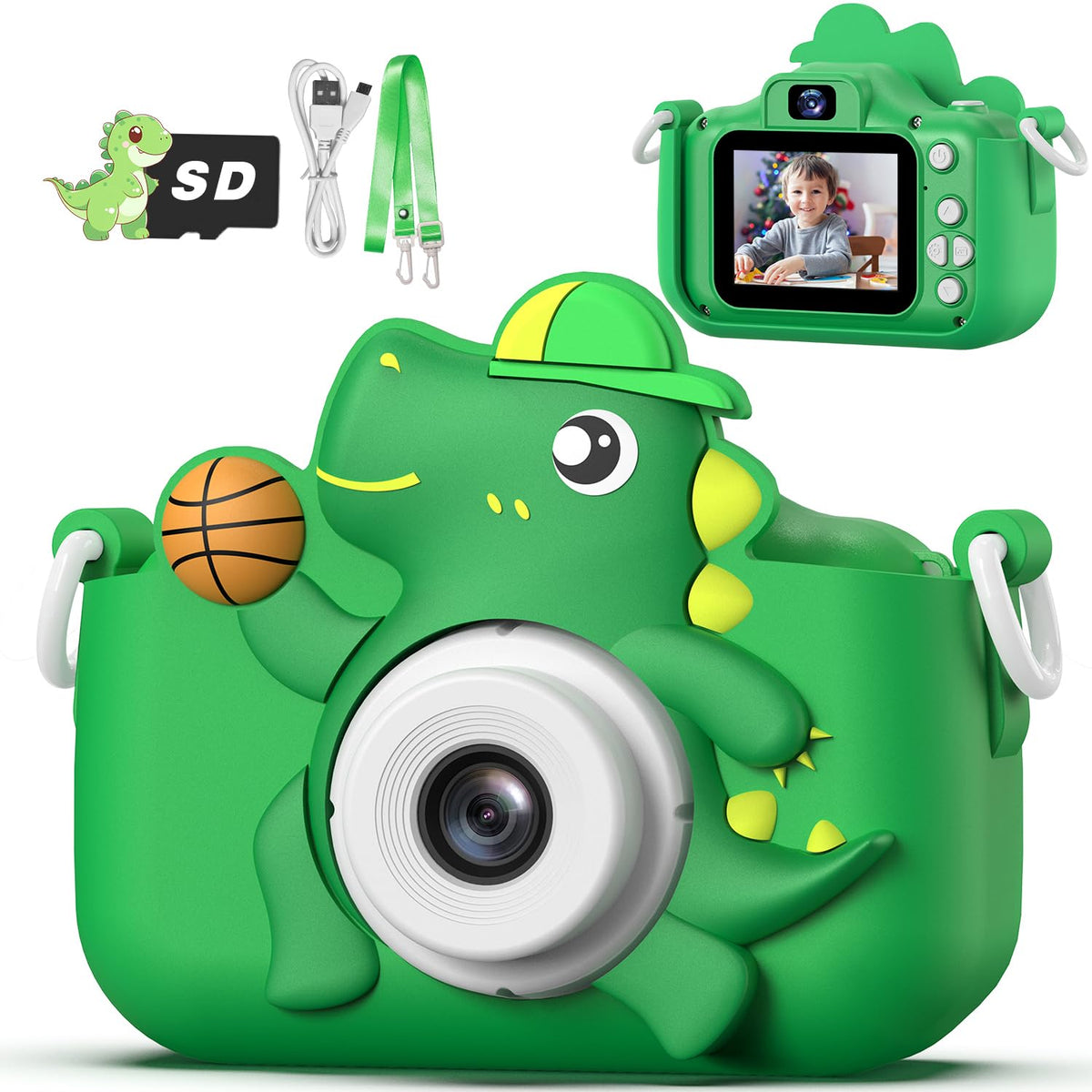 Kids Camera Toy, masterbee Dinosaur Toys Camera for Kid Age 3-12, Christmas/Birthday Gifts for Boys and Girls, 1080P HD Kids Digital Camera, Children Camera Gift for 3 4 5 6 7 8 9 10 11 12 Year Old 🍁 All In One Marketplace Canada