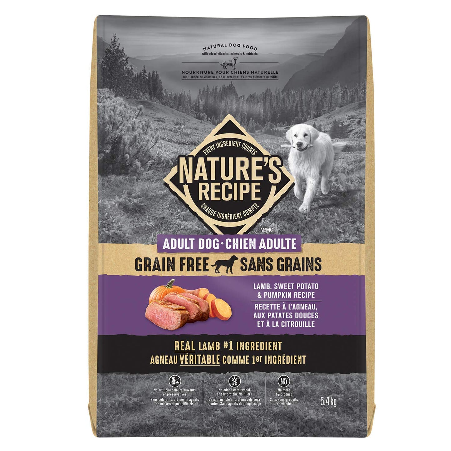 Nature’s Recipe Adult Grain Free Lamb, Sweet Potato & Pumpkin Recipe Dog Food 5.4 kg 🍁 All In One Marketplace Canada