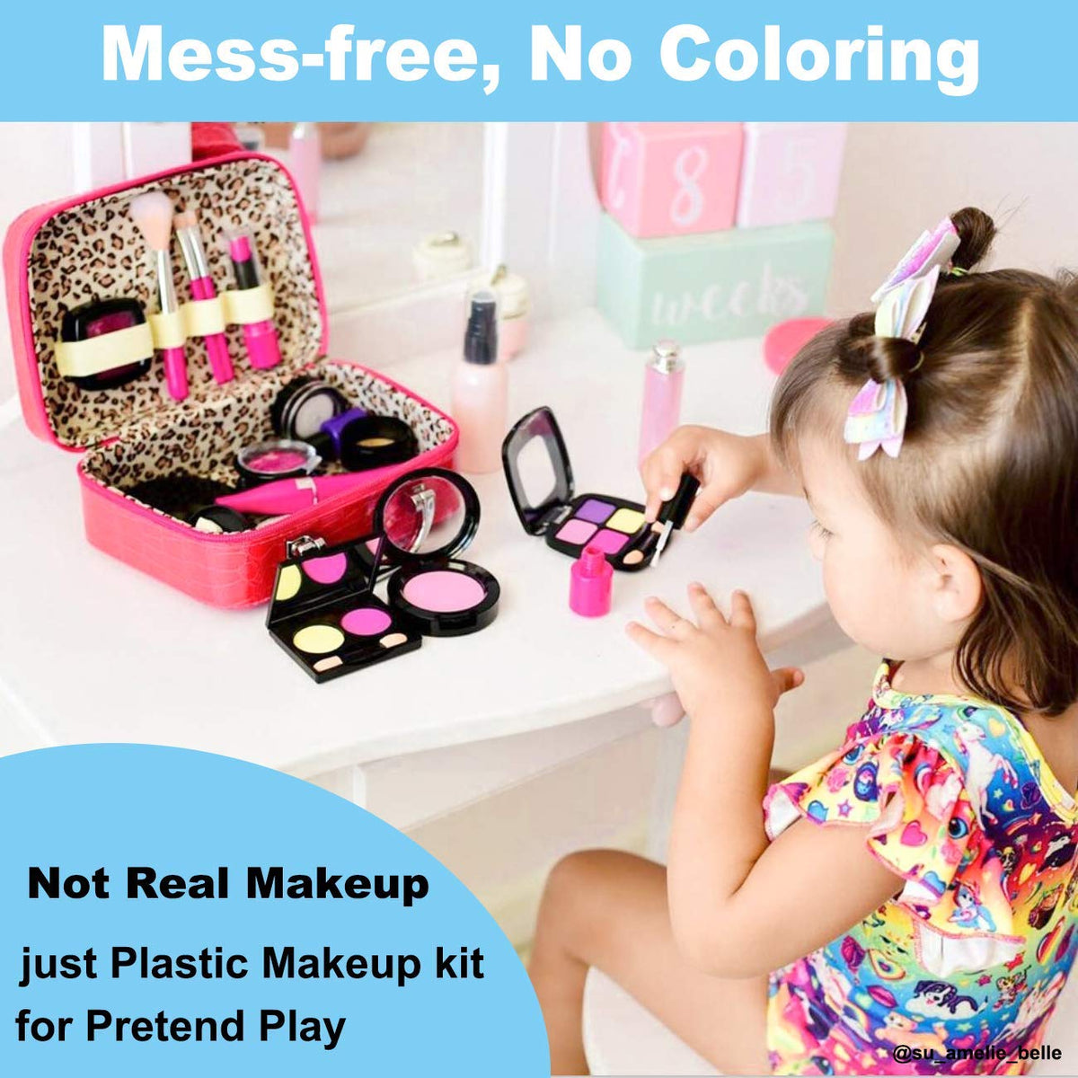 TEPSMIGO Pretend Makeup Kit for Girls, Kids Pretend Play Makeup Set - with Cosmetic Bag for Birthday Christmas, Toy Makeup Set for Toddler, Little Girls Age 3+(Not Real Makeup) 🍁 All In One Marketplace Canada