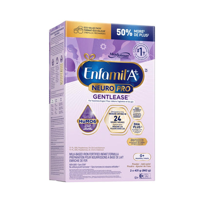 Enfamil A+ NeuroPro Gentlease Infant Formula Powder Refill, 2 x 431g (862g Total)