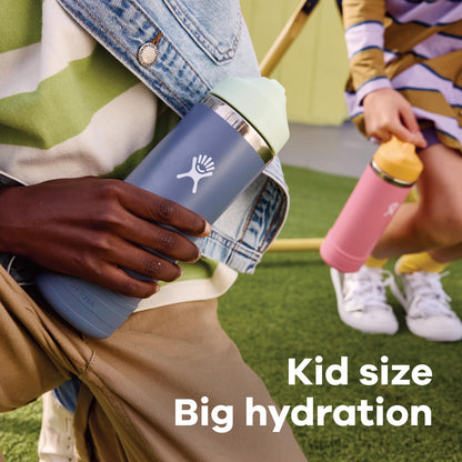 18 Oz Kids Stainless Steel Bottle - Wide Mouth Straw Cap and Boot, Coconut Hydro Flask
