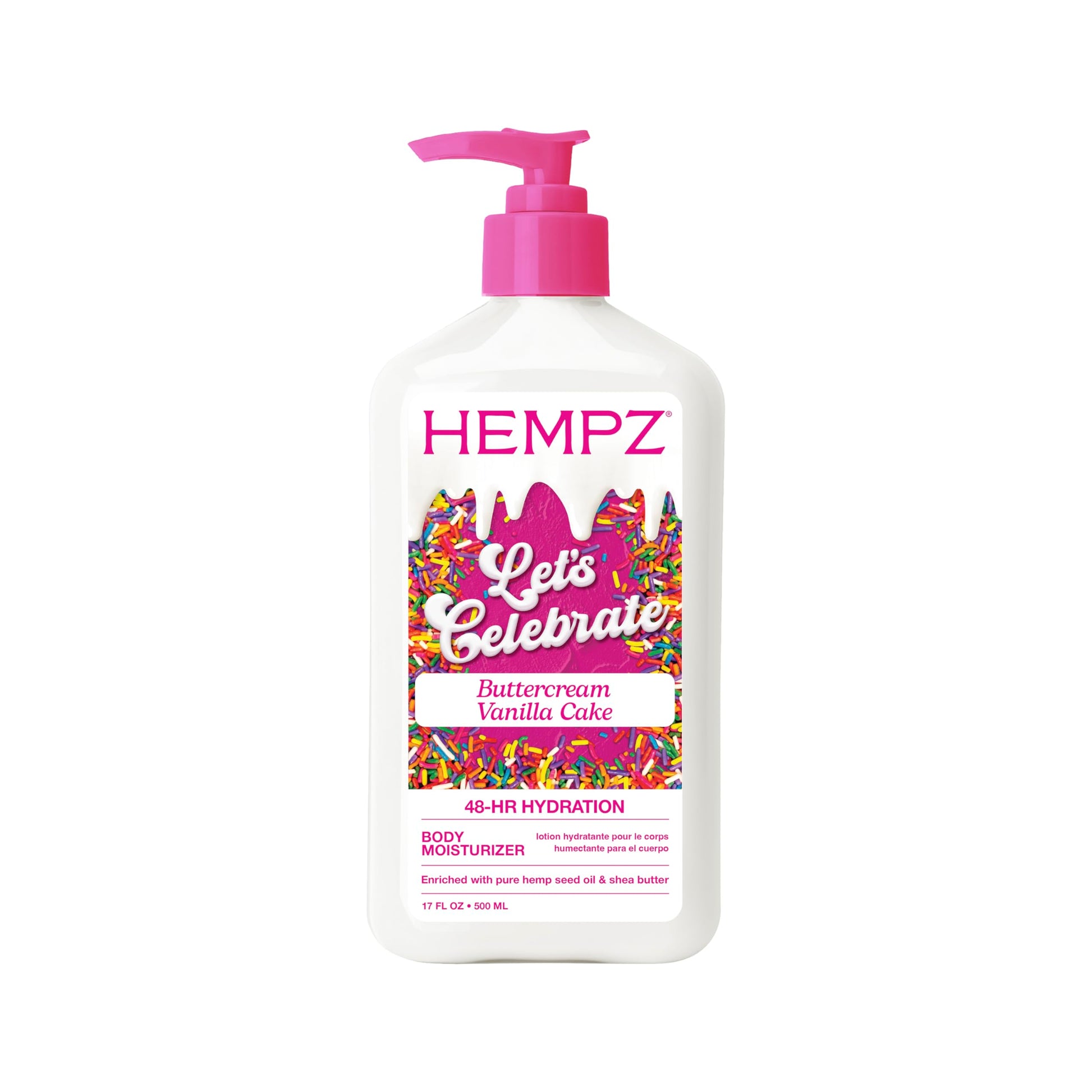 HEMPZ Body Lotion - Buttercream Cake Limited Edition Daily Moisturizing Cream, Shea Butter, Agave, Rice, Oat Hand and Body Moisturizer - Skin Care Products, Hemp Seed Oil - 17 Fl Oz - Available at All In One Marketplace Canada