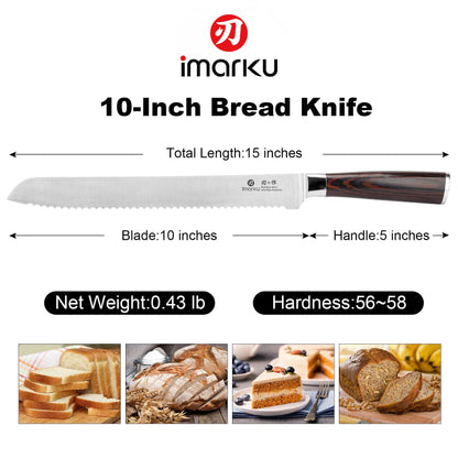 imarku Bread Knife, Japanese High Carbon Stainless Steel Professional Grade Breads Slicing Knife, 10-Inch Serrated Edge Cake Knife, Bread Cutter for Homemade Crusty Sourdough,Best Gifts 🍁 All In One Marketplace Canada