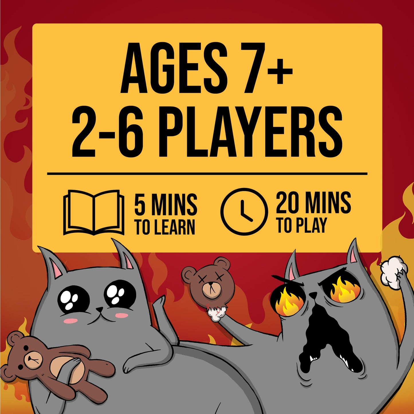 Exploding Kittens The Board Game Superfan, 2-6 Players, Age 7+ Exploding Kittens