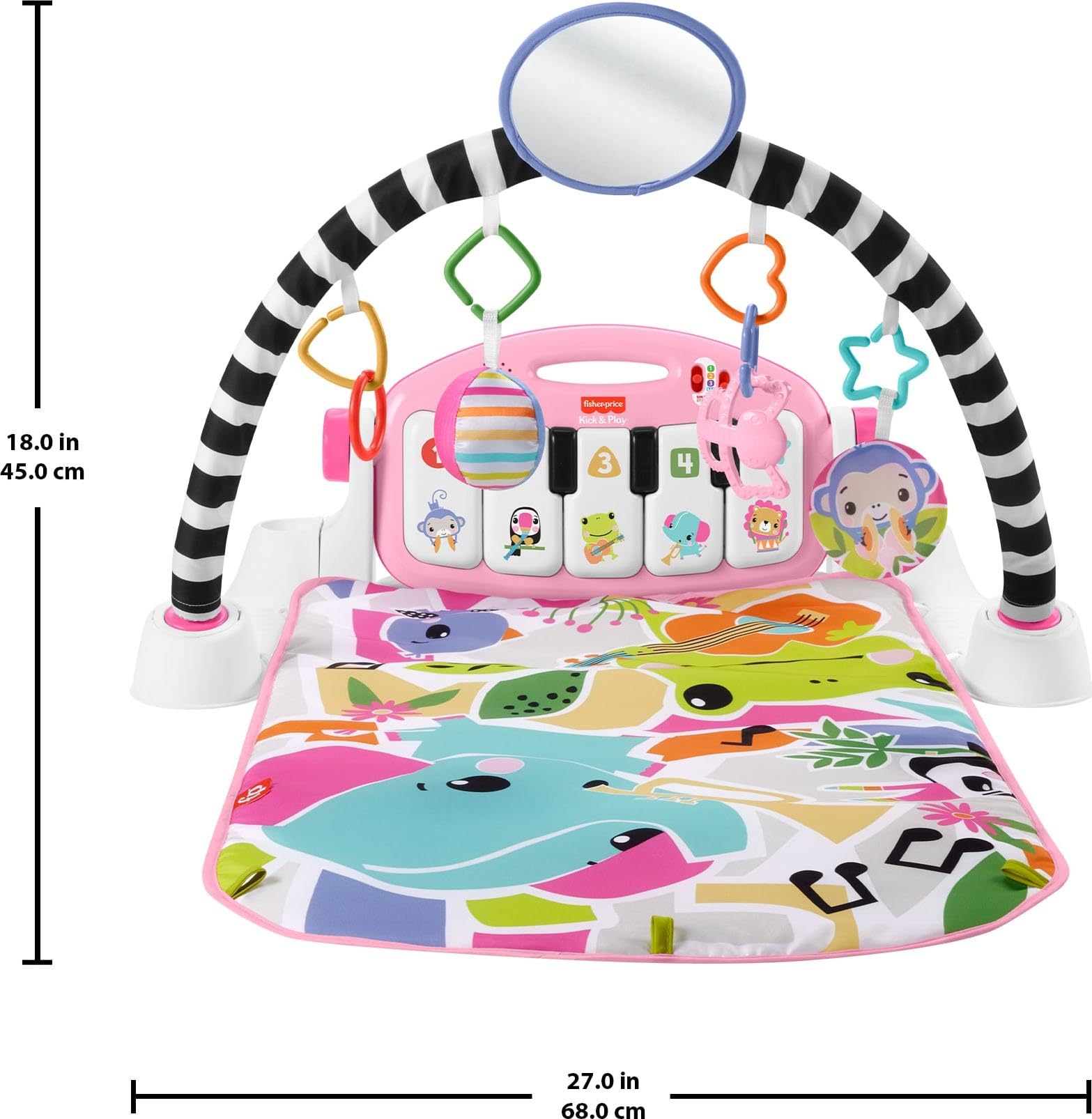 Fisher-Price Glow and Grow Kick & Play Piano Gym, Pink Fisher-Price