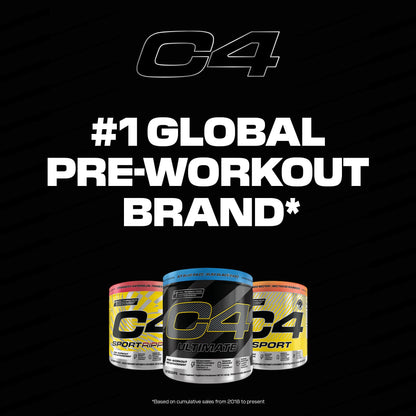 Cellucor C4 Original Pre Workout Powder - Sugar Free Preworkout Energy for Men & Women - 150mg Caffeine, Beta Alanine, Creatine - Icy Blue Razz, 30 Servings Cellucor