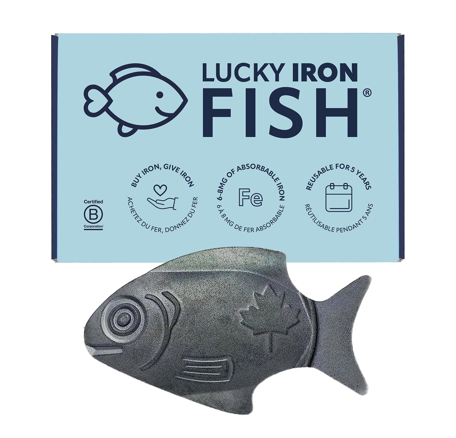 The Original Lucky Iron Fish ®. An Iron Supplement Alternative to Reduce Deficiency. No Side Effects. Use once daily - 5 year supply included. Canadian-Owned. - Available at All In One Marketplace Canada