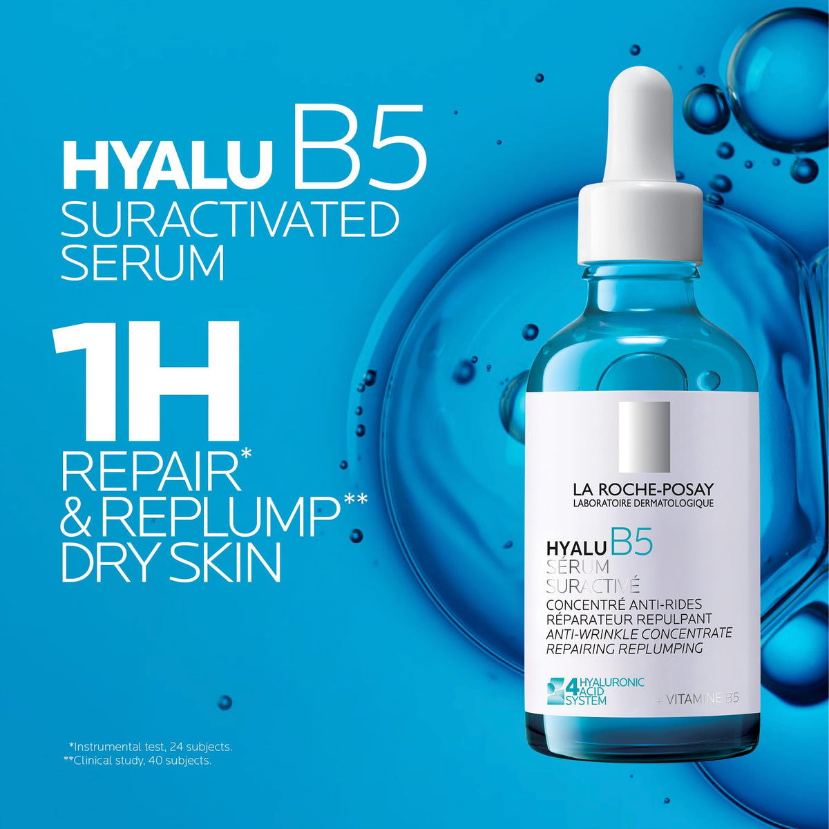 La Roche Posay Hyaluronic Acid Serum for Face, Hyalu B5 Anti-Wrinkle, Firming & Hydrating Facial Serum with Hyaluronic Acid and Vitamin B5, For all Skin Types, Recommended by Dermatologists, 50mL